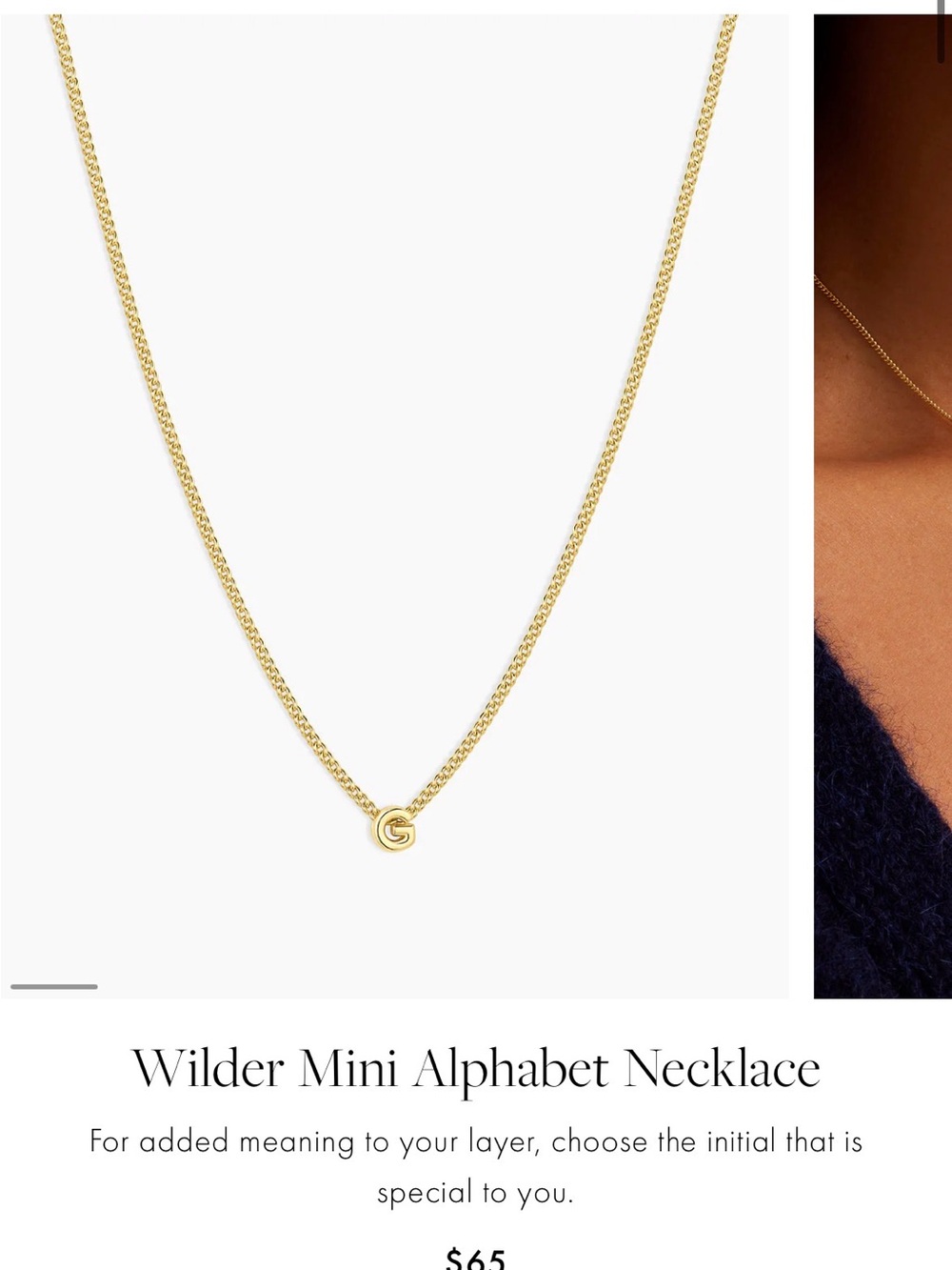 Wilder Mini Alphabet Necklace
 - Gold G Initial
